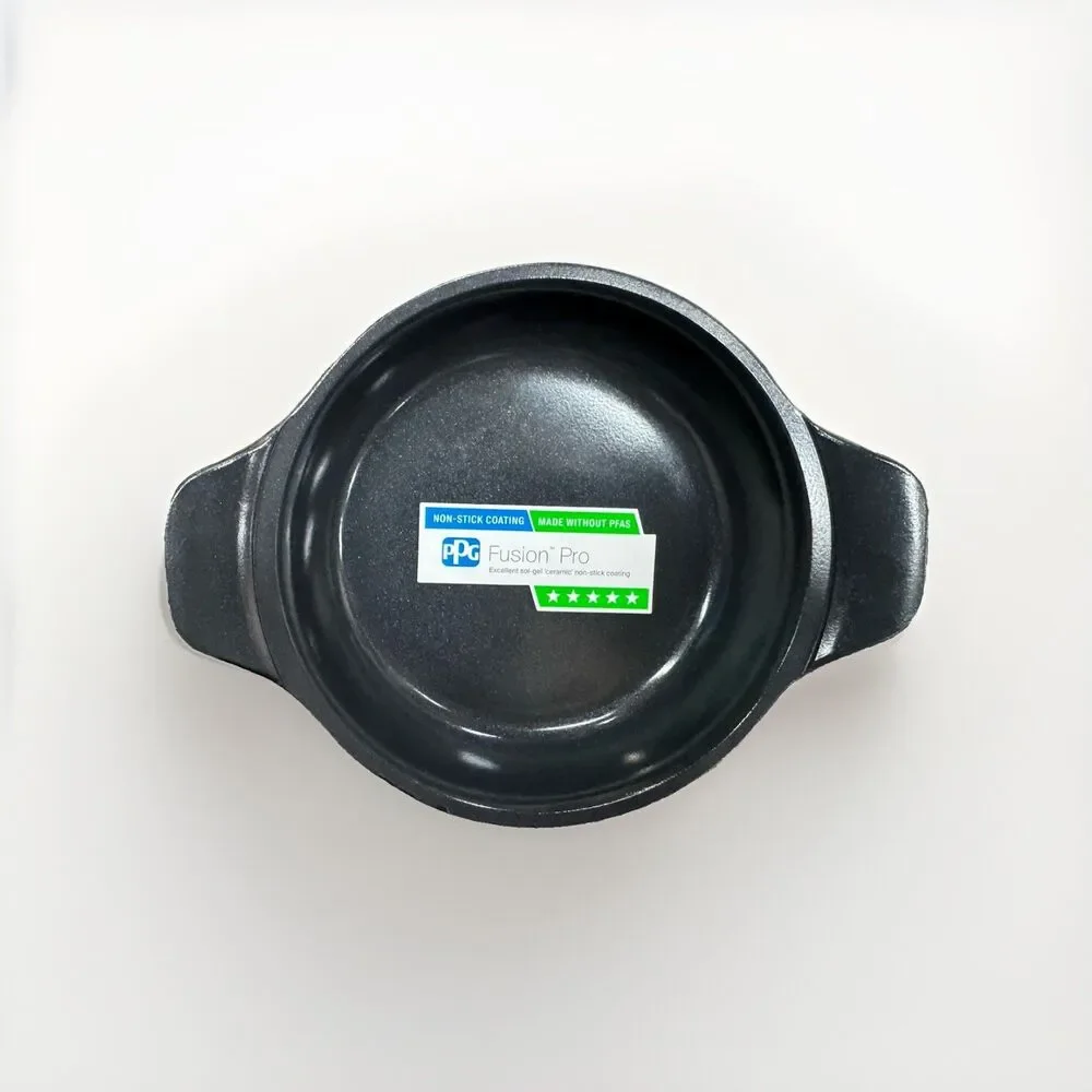 (A6) 10 oz Cast Aluminum Serving Dish PPG Fusion Pro Ceramic Nonstick NSF Black